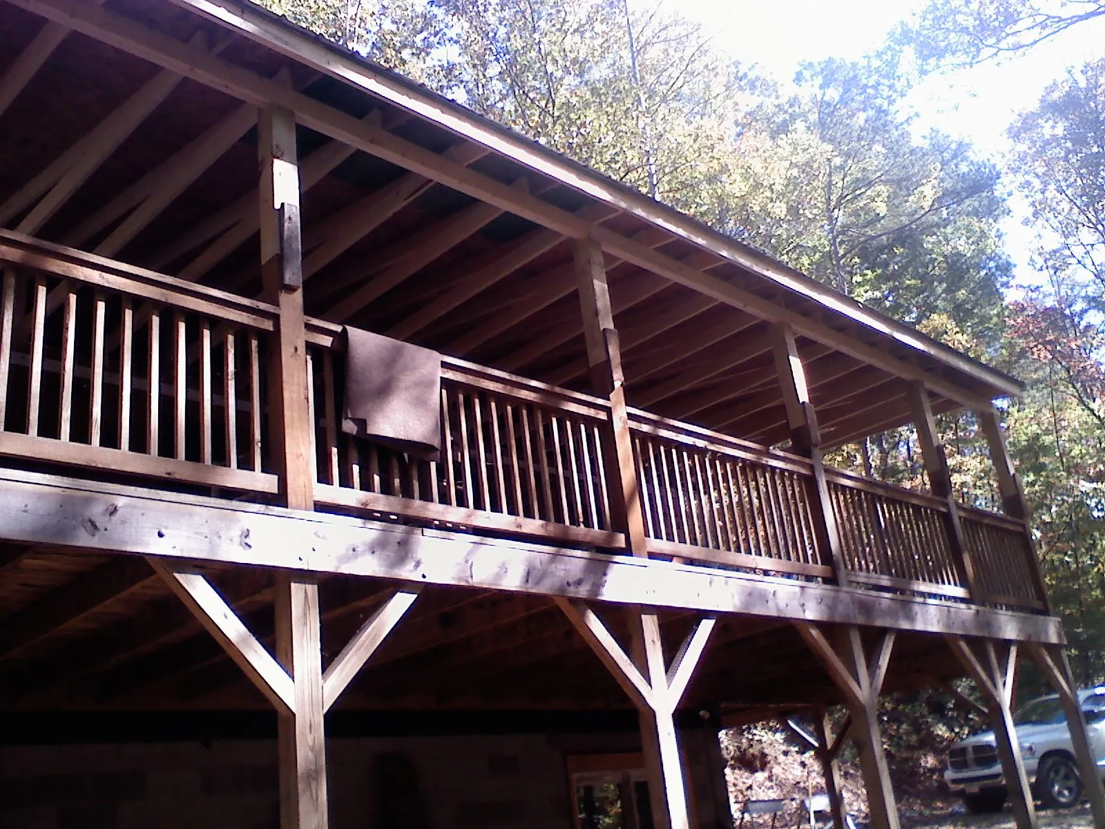 Timber framing under a new elevated porch and deck — Roof Leak Repair in Leechburg by Roofing Brothers